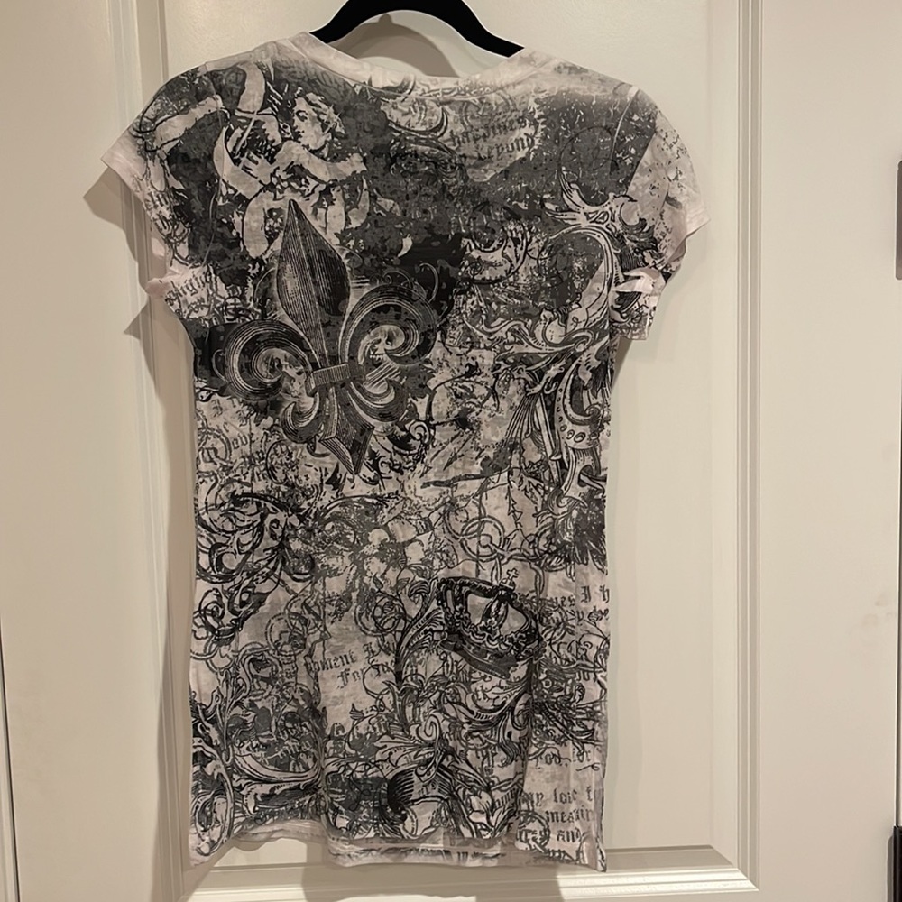 Women’s Patterned Rhinestone Blouse - Picture 6 of 7